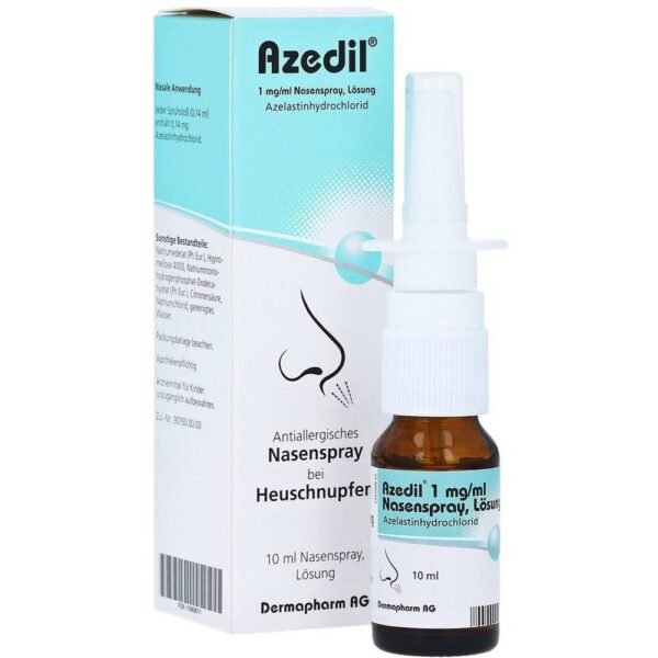 Azedil for the symptomatic treatment of seasonal allergic rhinitis (hay fever) in adults, adolescents and children aged 6 years and older.