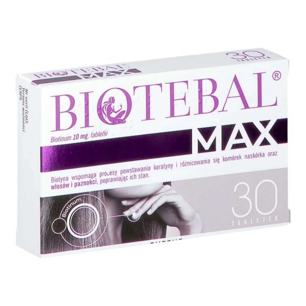 Biotebal Max is used for biotin deficiency, which can manifest itself, for example, in hair loss, impaired nail growth or inflammation of the skin around the mouth, nose, eyes and ears.