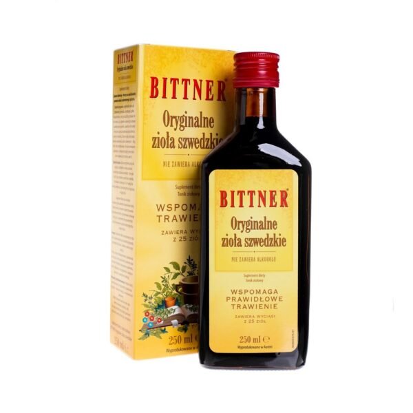 Dietary supplement Bittner Original Swedish herbs, herbal tonic, supports proper digestion.