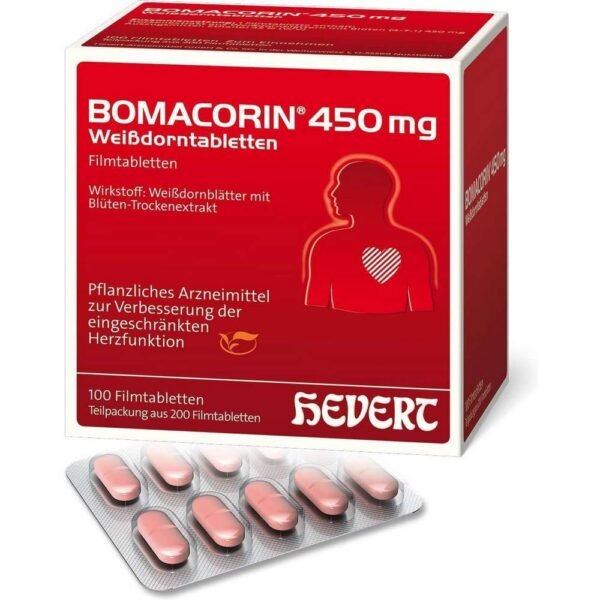 Bomacorin high doses of hawthorn extract for decreased cardiac activity.