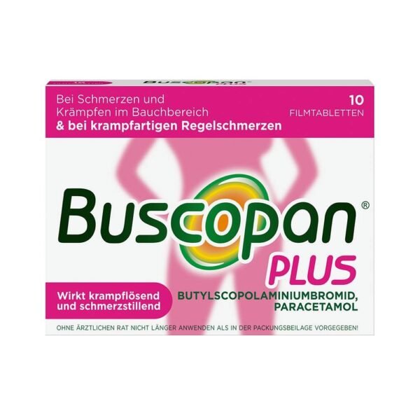Buscopan® PLUS relaxes smooth muscles, thereby relieving spasmodic menstrual and abdominal pain.