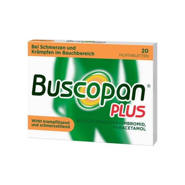 PLUS. Buscopan® PLUS was developed to relax the muscles of the gastrointestinal tract and thereby relieve abdominal pain and spasms.