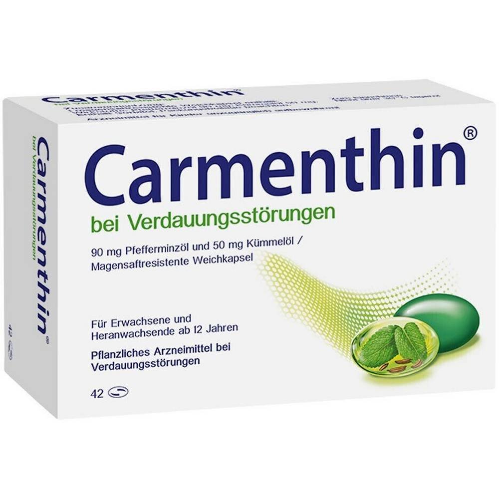 carmenthin weichkapseln 42 stk Carmenthin has an analgesic and relaxing effect, relieves flatulence.