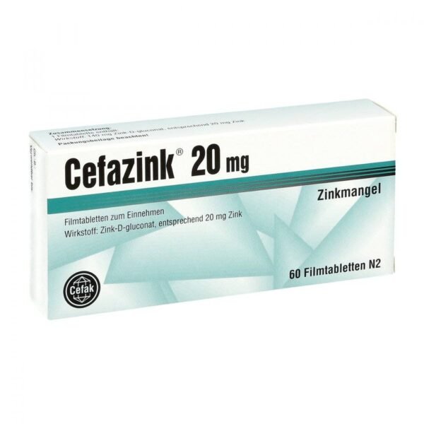 Cefazink® film-coated tablets contain 20 mg zinc in the form of the bioavailable organic compound zinc D-gluconate.