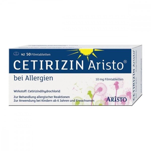 Cetirizine Aristo is used to treat signs of allergic diseases in children from 6 years of age and adults.