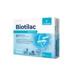 Colfarm Biotilac Biotic is a dietary supplement in capsule form with optimized absorption, containing 10 billion live bacterial cultures of three strains and soluble acacia fiber.
