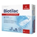 Biotic Cholesterol, formulated with 3 billion live bacterial cultures from three selected bacterial strains and Fibregum™ and Inavea™, soluble fibers from acacia.