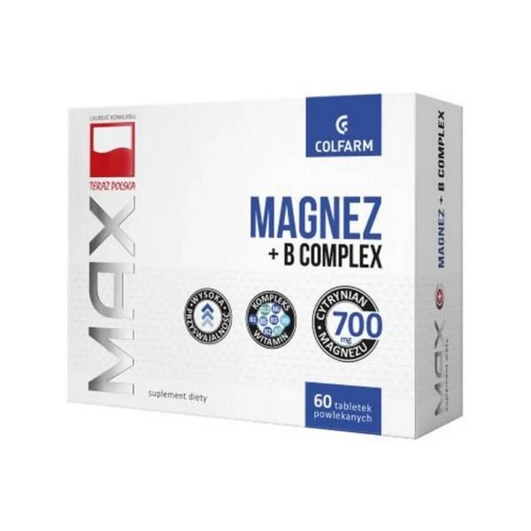 Max magnez + B complex is involved in the correct course of mental functions and the functioning of the nervous system.