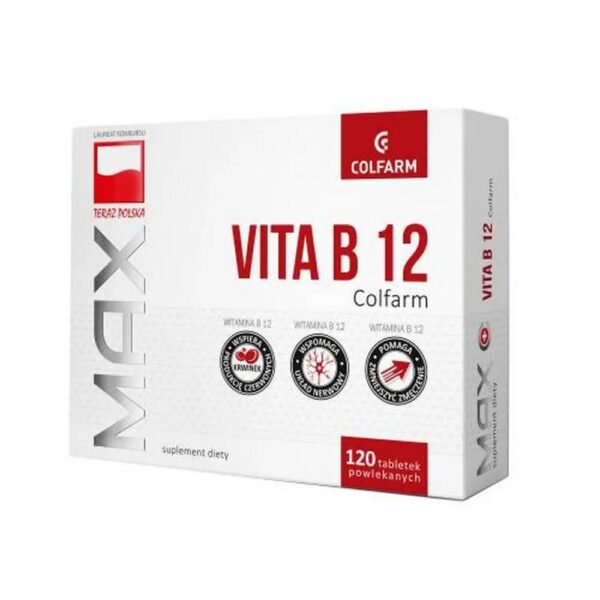 Max Vitamin B12 is a dietary supplement that supports the production of red blood cells and supports the immune system.