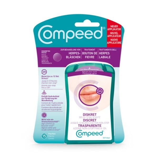 Compeed cold sores is a small invisible patch that can be applied directly to the cold sore.