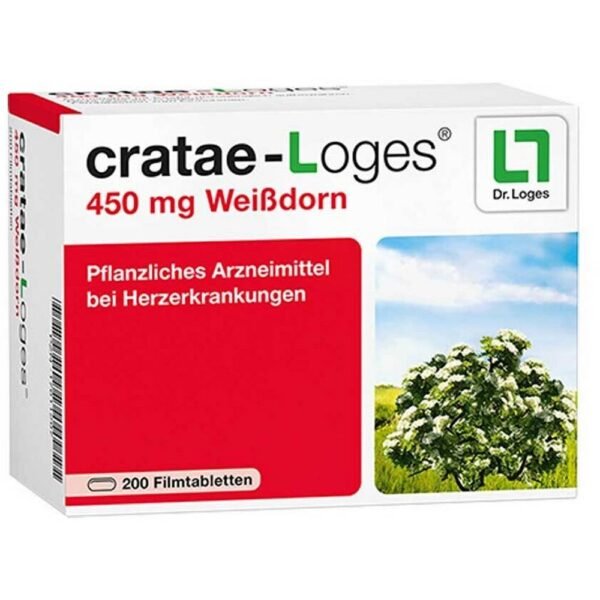 cratae-Loges 450 mg Hawthorn to strengthen the heart in chronic heart failure ("senile heart").