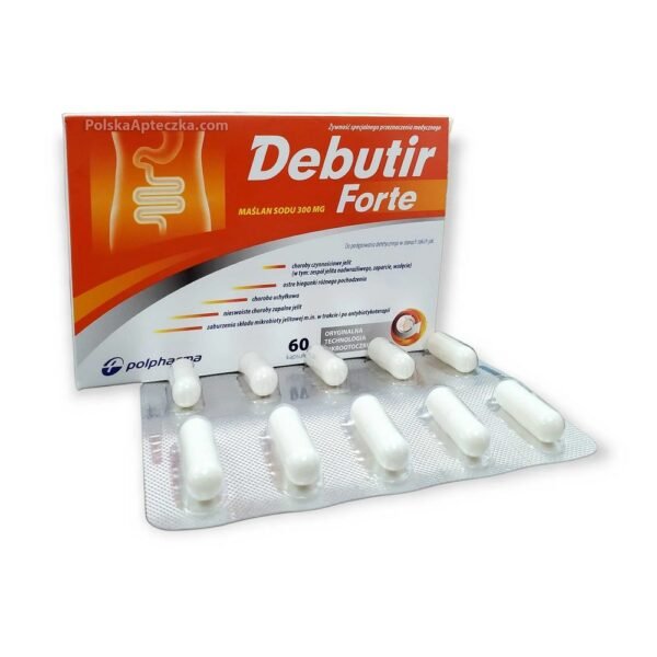 Debutir Forte supports the nutritional process of people with intestinal disorders, such as irritable bowel syndrome, abdominal pain.