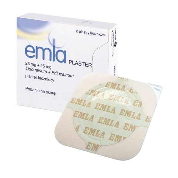 Local anesthetic in the form of medicated patches containing lidocaine and prilocaine.