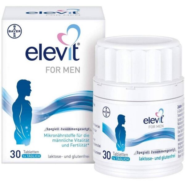 Elevit for Men vitamins and minerals support male vitality and fertility.