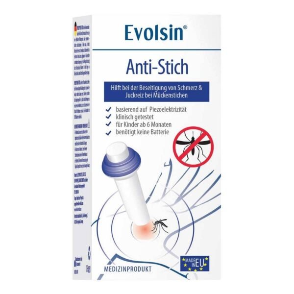 Evolsin Anti-Stitch helps relieve pain and itching from mosquito bites.