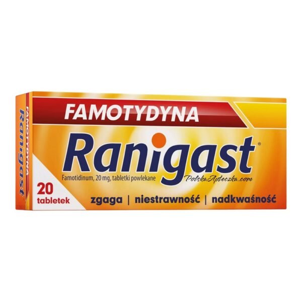 Famotidine Ranigast film-coated tablets are a drug that reduces the secretion of hydrochloric acid in the stomach.