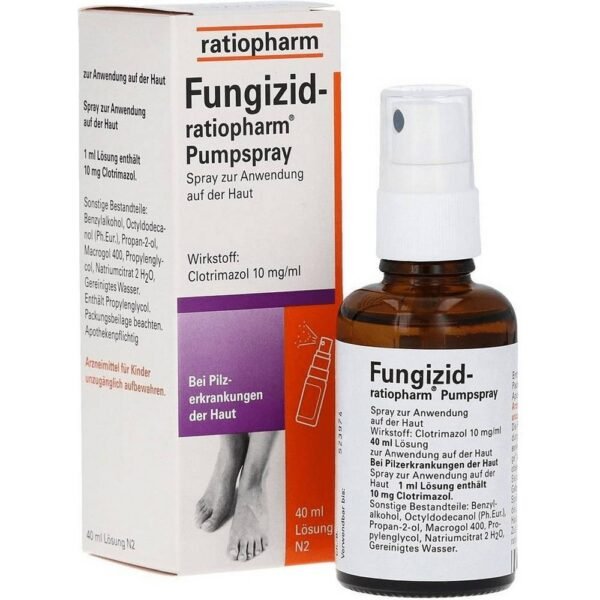 The spray pump Fungizid-ratiopharm® with clotrimazole provides effective and gentle treatment of foot skin diseases, preventing the growth of fungus.