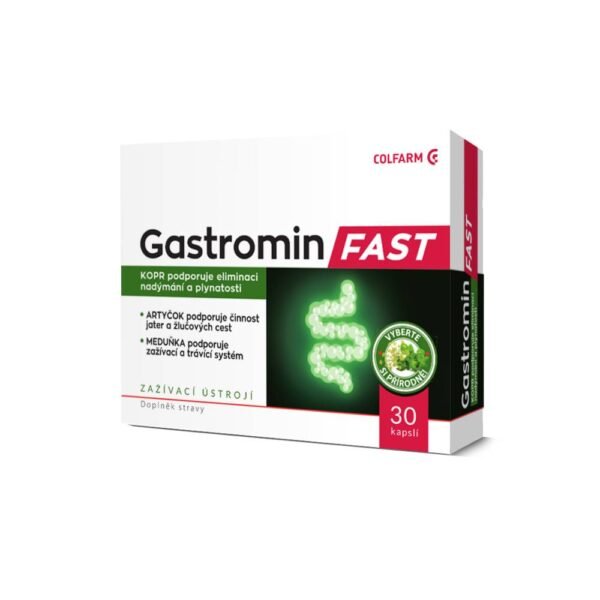 Colfarm Gastromin fast activated is a dietary supplement intended for daily use to maintain the functioning of the digestive system.