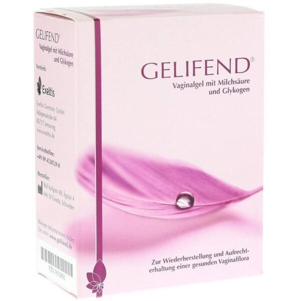 Gelifend gel for the treatment of bacterial vaginosis with lactic acid and glycogen.