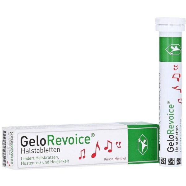 GeloRevoice throat lozenges with cherry menthol - relieve sore throat, irritation when coughing, hoarseness.