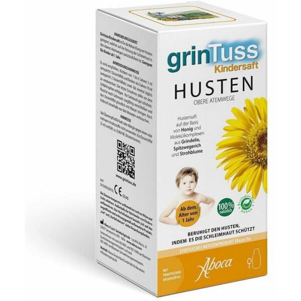 Greentuss syrup from Aboka for children helps with cough and protects the mucous membrane.