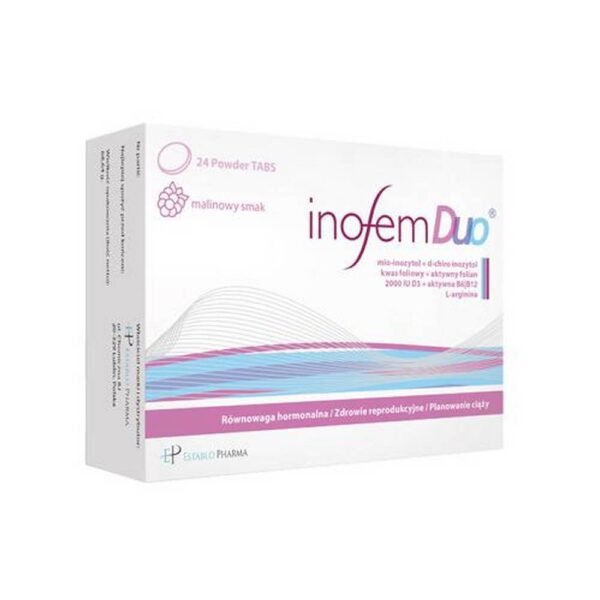Inofem Duo is a dietary supplement for women that helps maintain hormonal balance.