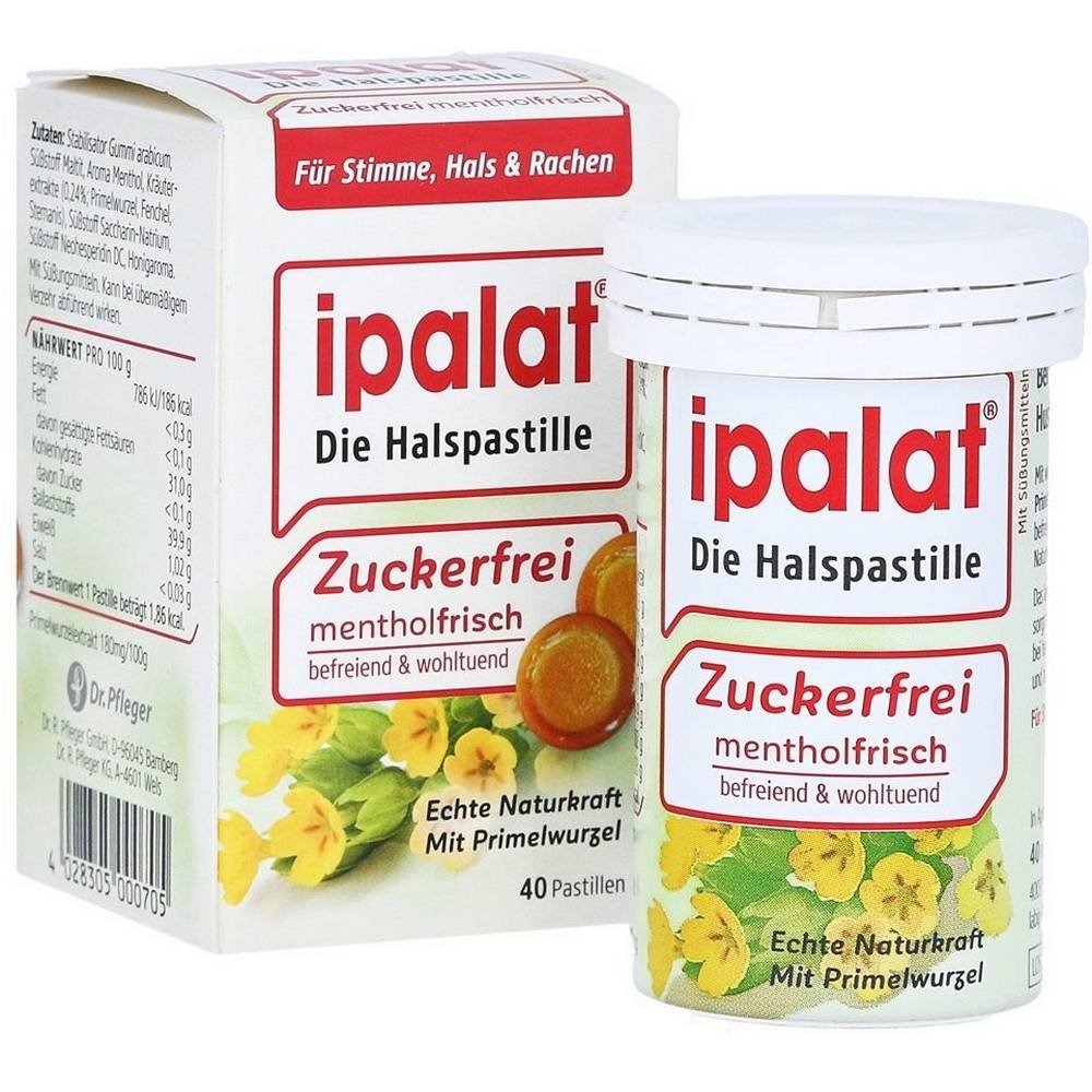 ipalat halspastillen zuckerfrei 40 stk Les pastilles Ipalat se prennent contre les maux de gorge et les irritations.