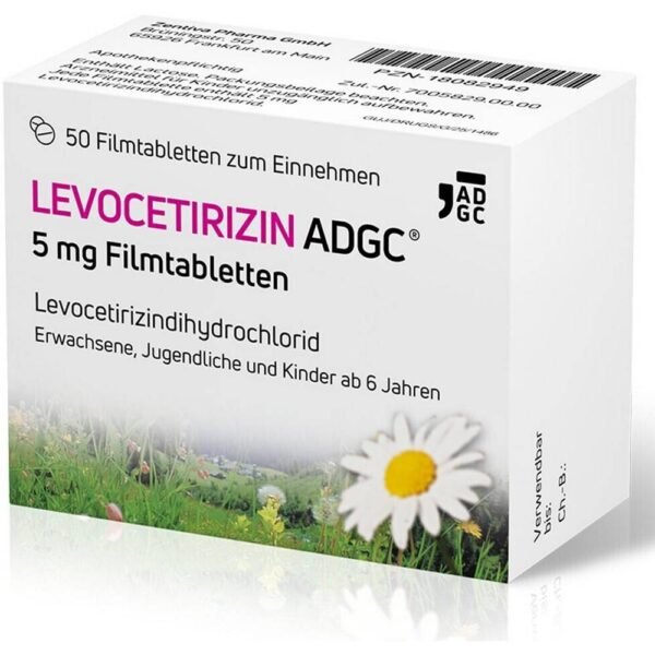 LEVOCETIRISINE-ADGC for relief of hay fever and allergy symptoms.