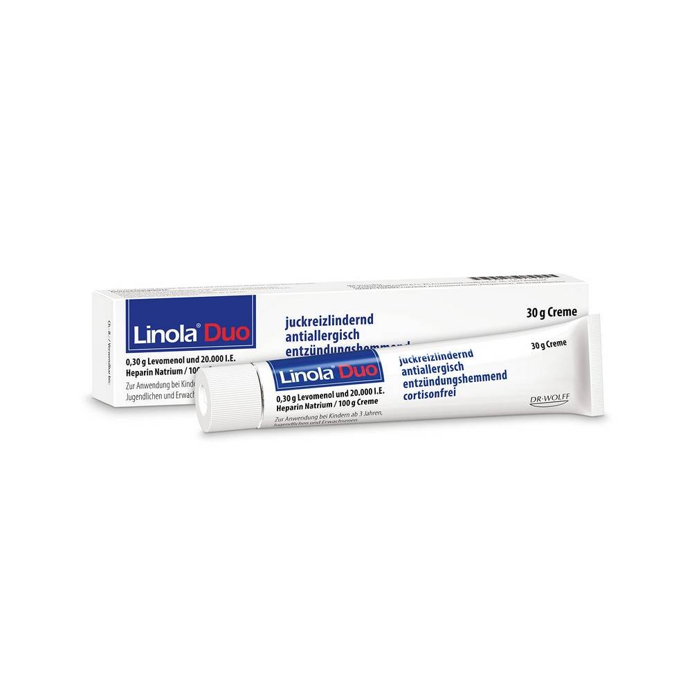 linola duo creme 30g Linola Duo обладает противозудным, противоаллергическим и противовоспалительным действием.