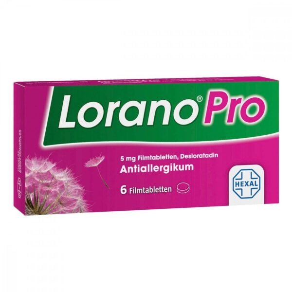 Lorano Pro for the improvement of symptoms of allergic rhinitis and urticaria in adults and adolescents aged 12 years and older.