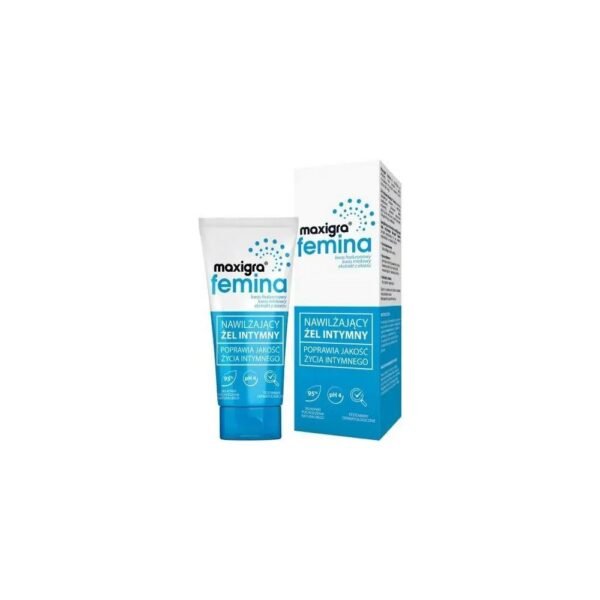 Maxigra Femina moisturizing gel for intimate hygiene.