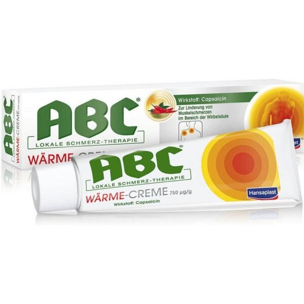 med ABC Wärme Capsicum for relieving muscle pain in the spine area.