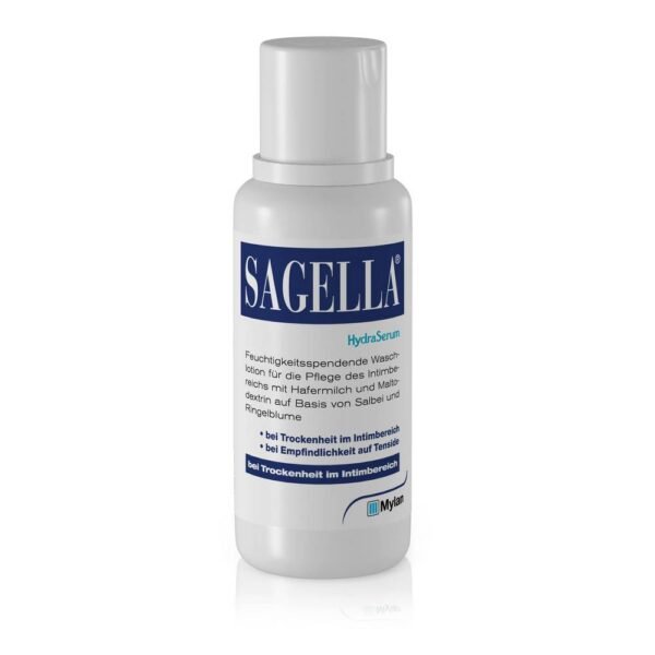 Sagella HydraSerum moisturizing lotion for intimate hygiene as a special care for daily cleansing and care of dry intimate areas.