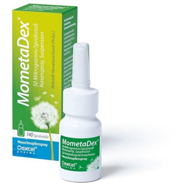 MometaDex contains mometasone furoate, an active ingredient from the corticosteroid group, which can help relieve inflammation (swelling and irritation of the nose), sneezing, itching, and congestion or runny nose.