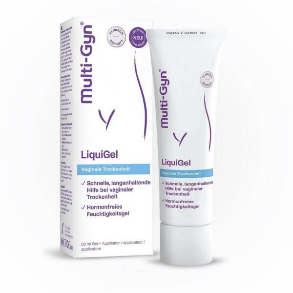 Multi-Gyn fast and hormone-free relief of vaginal dryness, reduces discomfort, itching, burning.