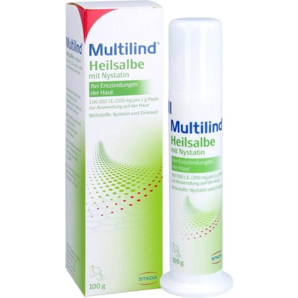 Multilind is a highly effective, proven combination of the antifungal active ingredient nystatin and the anti-inflammatory antibacterial zinc oxide.