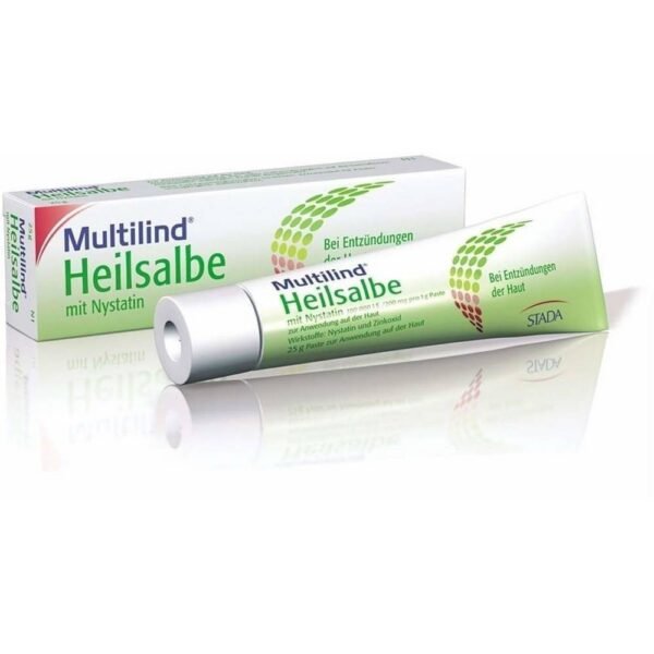 Multilind is a highly effective, proven combination of the antifungal active ingredient nystatin and the anti-inflammatory antibacterial zinc oxide.
