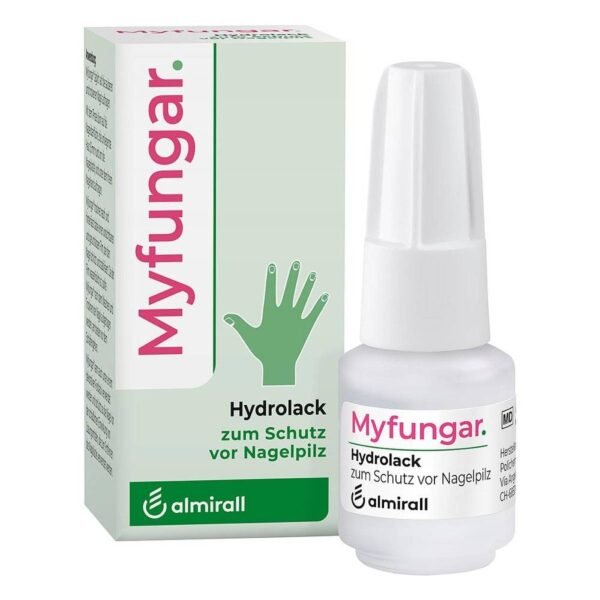 Myfungar medical varnish forms an invisible film on the nail, which acts as a barrier against fungal pathogens, chemical and physical influences.
