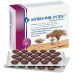 Myrrhinil Intest alivia la diarrea, los calambres abdominales dolorosos y las flatulencias, favorece la regeneración de la mucosa intestinal permeable.