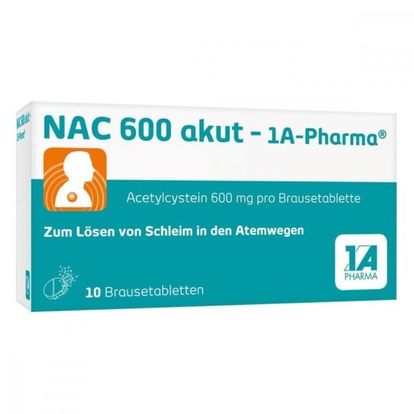 NAC 600 effervescent tablets for acute use that loosen trapped mucus and make it easier to cough up.