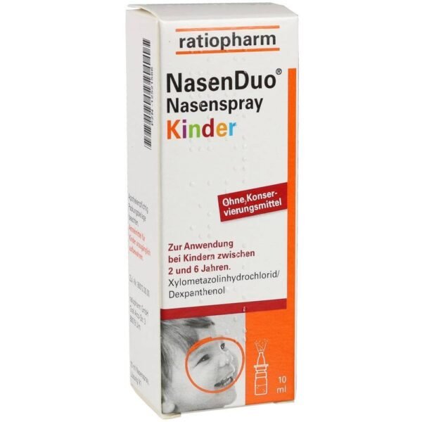 Nasenduo children's nasal spray takes care of the mucous and dry nose of children aged two years and older, has an anti-edematous effect, promotes the regeneration of the nasal mucosa and thus relieves irritation.