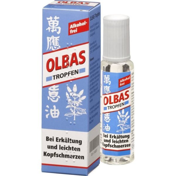 Olbas Oil of peppermint, cajeput and eucalyptus.
