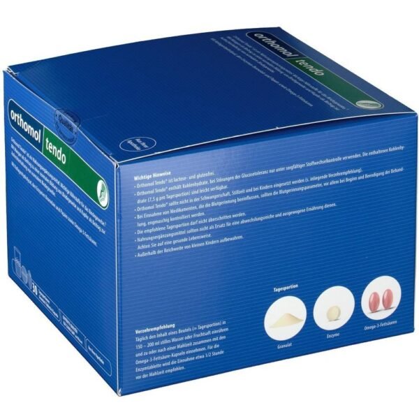 Orthomol Tendo is a food supplement with manganese and copper for normal formation and maintenance of connective tissue.