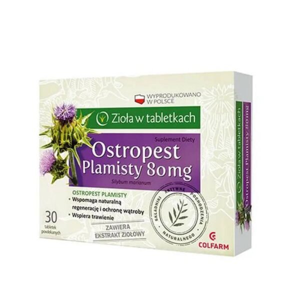 Ostropest Plamisty is a dietary supplement containing milk thistle seeds, which have a beneficial effect on the functioning of the liver and biliary tract.
