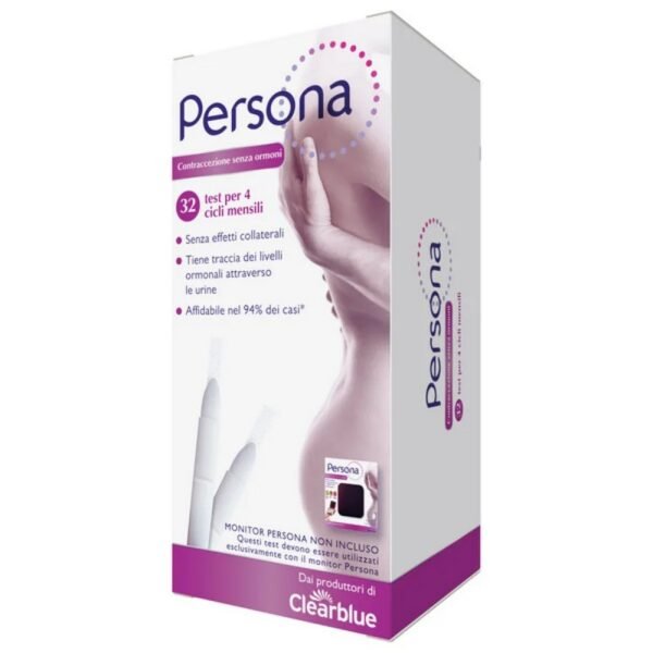 A hormone-free method of contraception with no side effects that is 94% reliable.(1) Persona consists of a handy monitor and simple urine tests. In each cycle you need to do 8 tests (16 tests only in the first cycle) to detect changes in the levels of 2 major hormones - estrogen and luteinizing hormone - to find out if you can have unprotected sex (green days) or there is a risk of pregnancy (red days).
