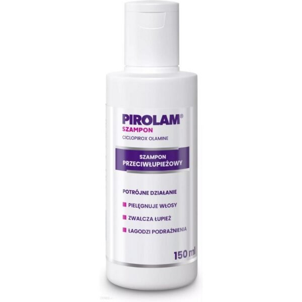 Pirolam Shampoo contains substances with anti-dandruff properties.