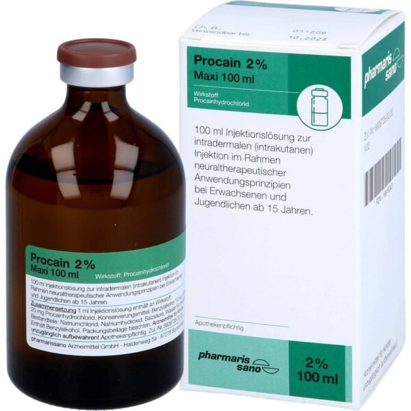 Procaine 2% Maxi preparation for intra-health skin anesthesia. Framework principles of neurotherapeutic treatment.