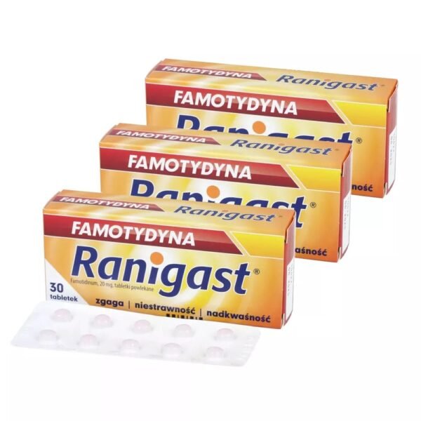 Famotidine Ranigast contains an active substance from the group of H2 receptor antagonists, the effect of which is to reduce the amount of hydrochloric acid secreted in the stomach.