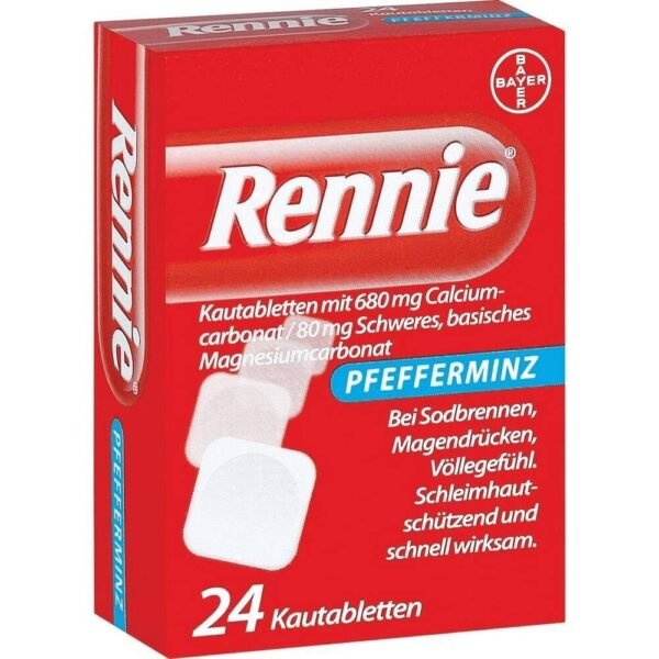 Rennie symptomatic treatment of diseases, increased acidity.