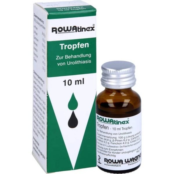 Rowatinex drops for the treatment of spasms and inflammation of the urinary tract associated with urolithiasis.
